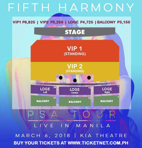 Fifth Harmony seat map for the PSA tour at KIA Theatre
