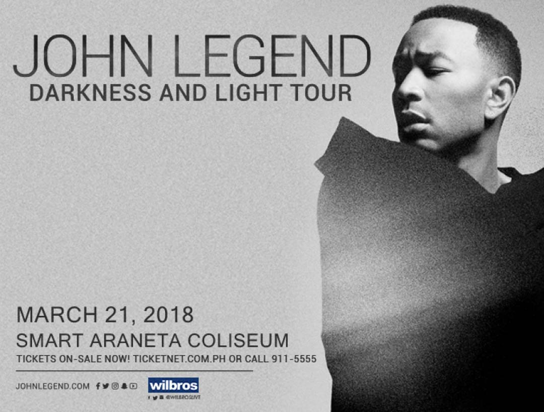 John Legend poster for his Darkness and Light Tour in Manila.