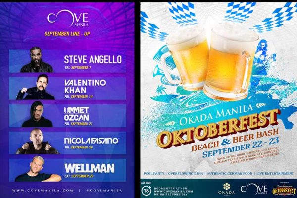 International DJ lineup for Cove Manila's September 2018 Party Season with Oktoberfest