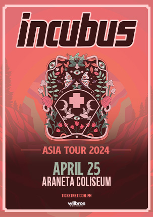 incubus asia tour 2024 manila poster